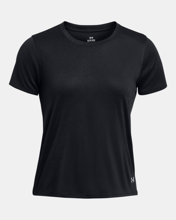 Women's UA Launch Splatter Short Sleeve, Black, pdpMainDesktop image number 3